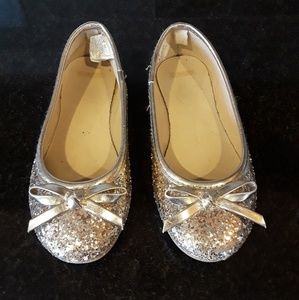 Girls size 10 gold glitter ballet flats
